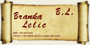 Branka Lelić vizit kartica